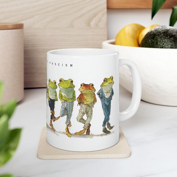 Frogs against Fascism Mug - Social Activism Gift