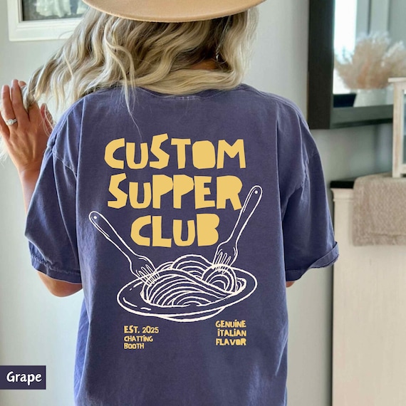 Custom Supper Club, supper club tshirt, kahiki supper club, old fashioned, personalized gift, vintage, dinner party art, foodie gift
