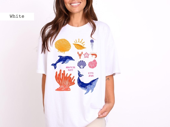 Nautical crew shirt, under the sea shirt, cruise party, summer shirt, ocean shirt, sailing shirt, beach shirt, womens beachy shirt, Whale T