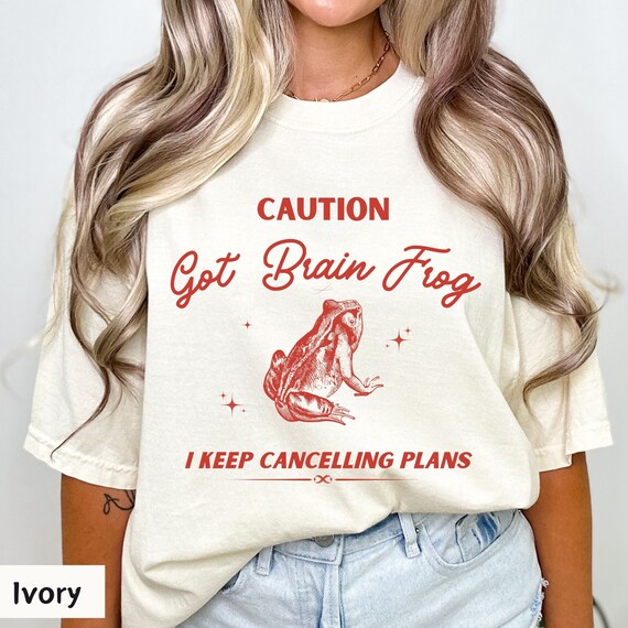 Brain Fog Shirt, Cancelling plan shirt, Introvert shirt, Retro Cottagecore Sweatshirt, Funny Brain Frog Shirt, Comfort Colors® Unisex
