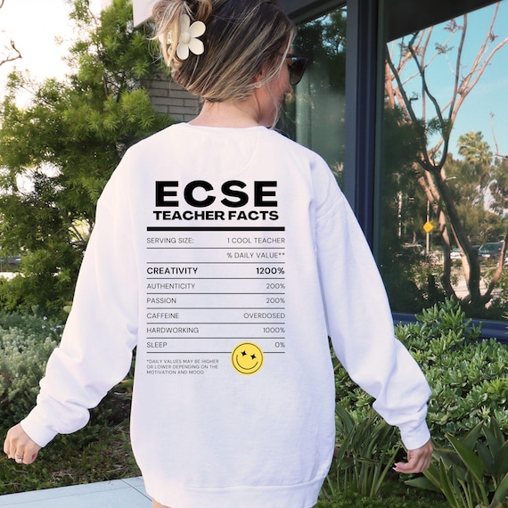 ECSE Teacher Facts Shirt: Comfort Colors Tee, Special Education