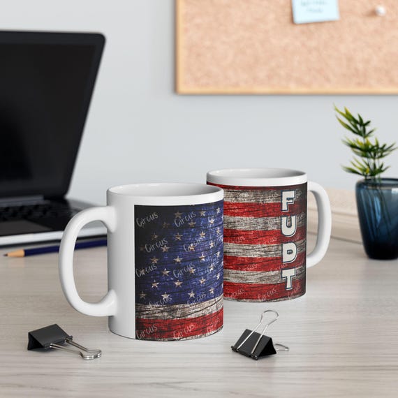 Rustic FUDT Mug, Subtle Anti-Trump Gift, Patriotic Coffee Cup, Political Statement Mug, Freedom Lover Gift, FDT Merch, Not My President Mug