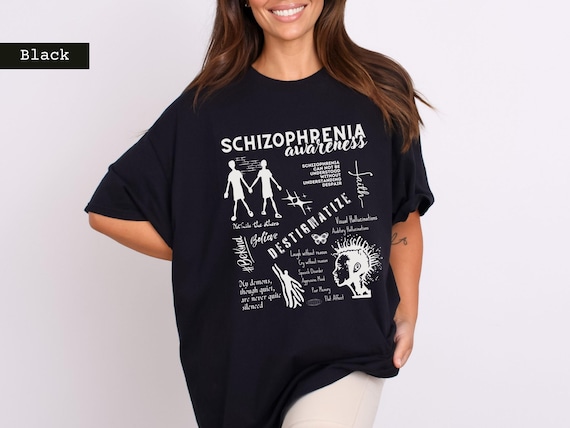 schizophrenia shirt, schizophrenic shirt, schizophrenia art, psych ward survivor, Schizophrenic gift, funny mental health, Silver ribbon
