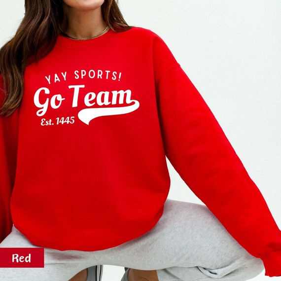 Go Team Sports Sweatshirt: Collegiate Crewneck Sweater