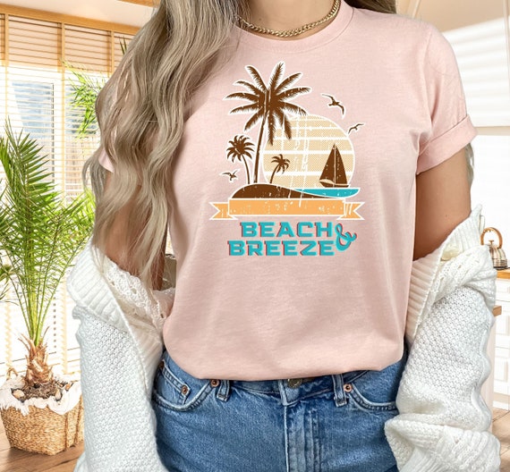 beach and breeze shirt, Retro sunset summer shirt, beach shirt, retro sunset shirt, beach vacation shirts, nature shirt, vintage tshirt