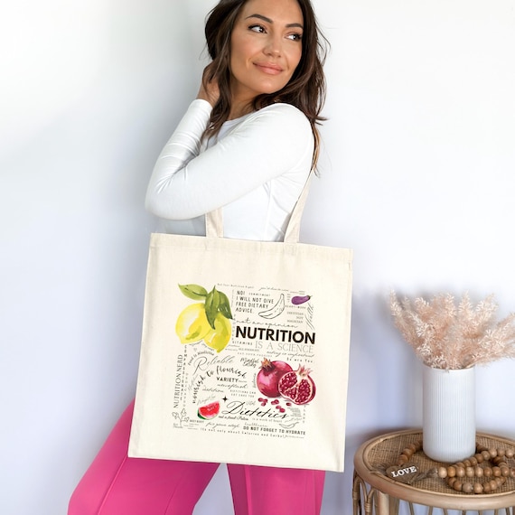 dietitian tote bag, dietician graduation gift, nutritionist bag clinical dietitian, dietetic intern, intern welcome gift, nutritionist shirt