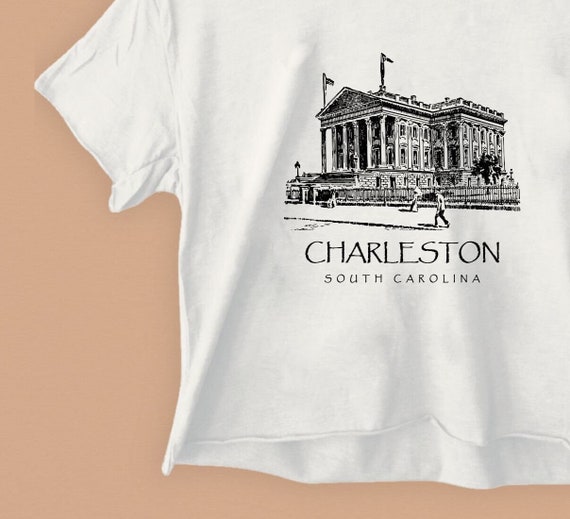 Vintage Charleston , charleston shirt, south carolina, charleston sc shirt, charleston gift, charleston bachelorette, aesthetic crop top