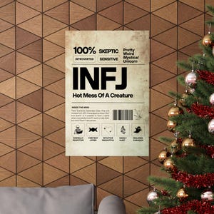 INFJ Personality Matte Vertical Poster, Minimalist Wall Art, Psychological Type Decor, Gift for Introverts & Thinkers image 1