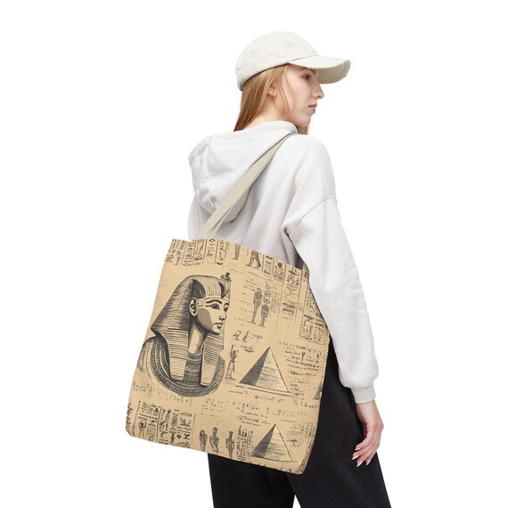 Egypt tote bag, ancient gypt, shoulder bag, large shoulder bag, travel tote bag, hieroglyphics tote, pyramid bag, sister aunt friend gift