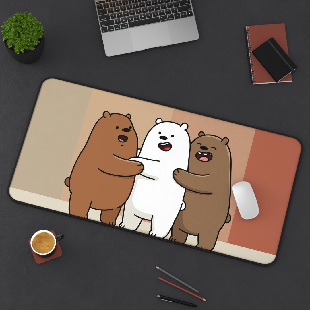 Cartoon Bear Desk Mat | Cute Kids Desk Pad | Smiling Bear Mouse Pad ...