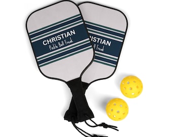 Gepersonaliseerd/naam Pickleball Paddle | Aangepast gestreept peddelcadeau voor hem of haar | Grappig Pickleball-liefhebbercadeau | Sportpeddel
