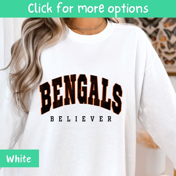 The Bengals Believer Comfort Color Shirts and Sweatshirts, Football mama shirt, School Spirit Tee, Customizable Football Fan Shirt, Unisex