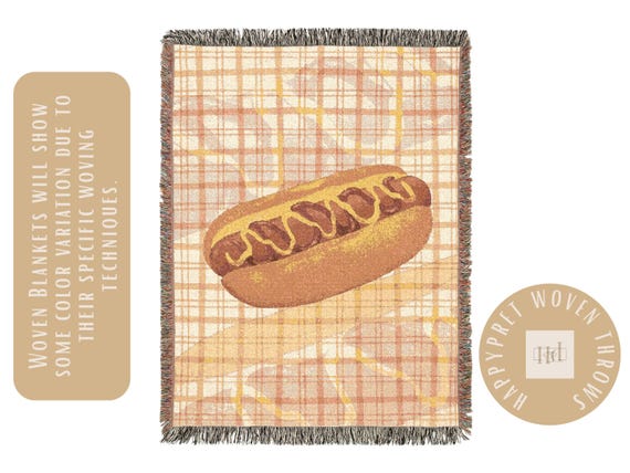 hot dog blanket, House Warming Gift, hotdog throw blanket, funny hotdog, country life, foodie gift set, foodie Blanket available in 4 types
