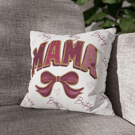 Custom Name Cushion, Personalized Mom Name Pillow, Gift for Mom from Kids, Cozy Home Decor, Throw Pillow Cover for Mother’s Gifts