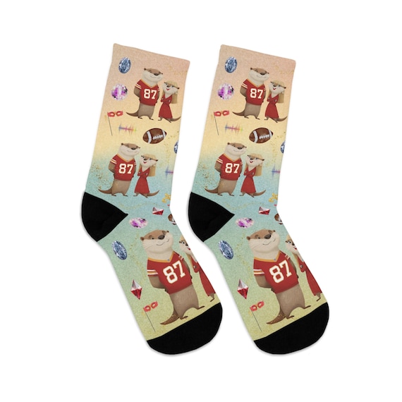 Otter Socks, Opalite Otter Socks, Funny Otters Football socks, Showgirl gift, Soccer fan, Gift for her, Otter socks men, Cute gift for her