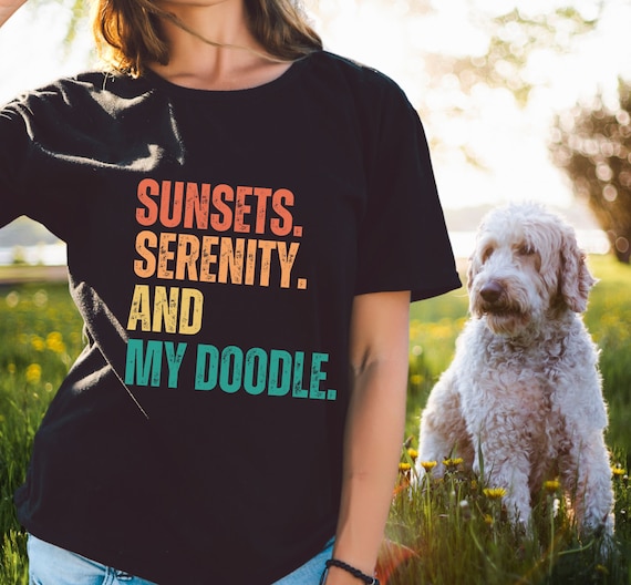 doodle mom t-shirt, sunsets and doodle lover tee, retro doodle shirt, gift for doodle mama, best doodle shirt, doodle owner tee, dog lover