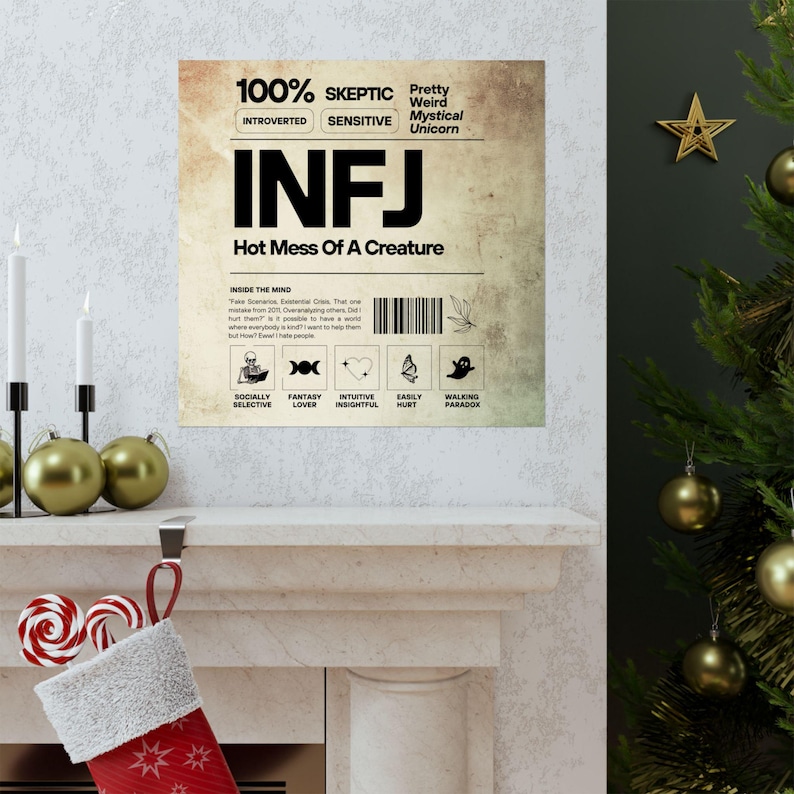INFJ Personality Matte Vertical Poster, Minimalist Wall Art, Psychological Type Decor, Gift for Introverts & Thinkers image 10