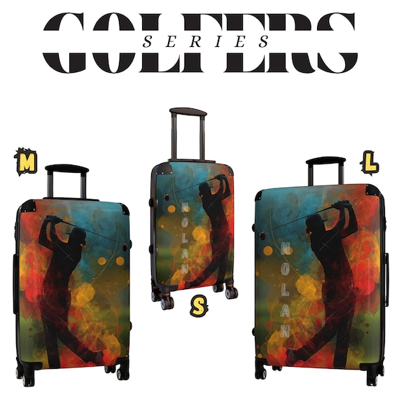 Custom Golf Suitcase with Name, Personalized Golfer Luggage, Golf Travel Bag Gift for Men, Sports Luggage Set, Suitcase for Golf Lovers