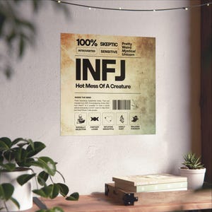 INFJ Personality Matte Vertical Poster, Minimalist Wall Art, Psychological Type Decor, Gift for Introverts & Thinkers image 6