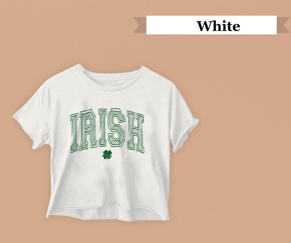 Distressed Irish Crop Top: Shamrock Y2K Baby Tee