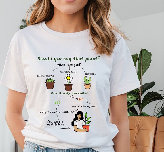 should you buy that plant? A shirt for crazy plant lover who can not resist buying plants, plant lover gift, plant mom shirt, unisex tee