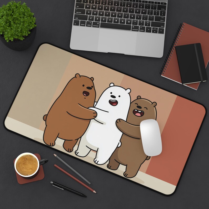 Cartoon Bear Desk Mat | Cute Kids Desk Pad | Smiling Bear Mouse Pad ...