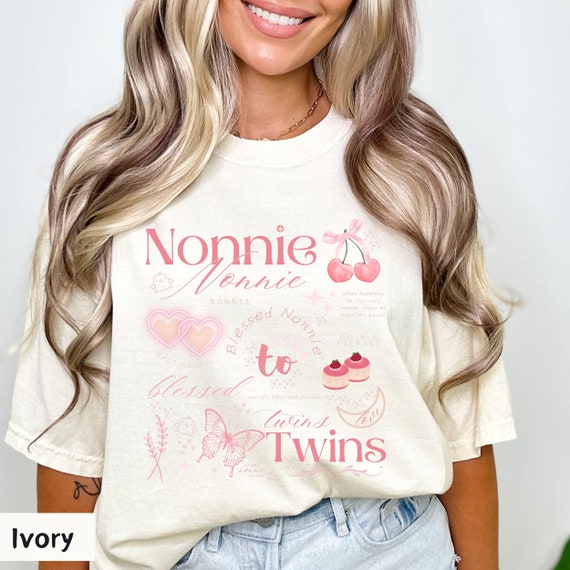 Nonnie to Twins Comfort Colors Shirt: Blessed Grandma Coquette Tee