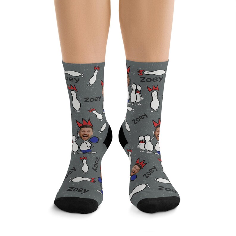 Custom Bowling Socks, Funny Photo Socks, Personalized Bowling Gift ...