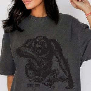 Vintage orangutan Monkey shirt, Vintage Wildlife Prints, Orang Utan Shirt, Save The Orangutan Homage Monkey, Comfort Colors® Shirt, Unisex