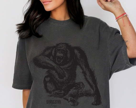 Vintage orangutan Monkey shirt, Vintage Wildlife Prints, Orang Utan Shirt, Save The Orangutan Homage Monkey, Comfort Colors® Shirt, Unisex
