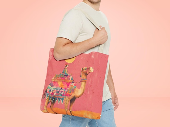 Egypt tote bag, camel tote bag, ancient gypt, arabic tote bag, shoulder bag, large shoulder bag, travel tote bag, sister aunt friend gift