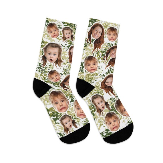 Custom Photo Socks – Personalized Camouflage Socks for Men, Dad, or Military Family