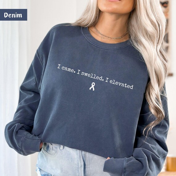 Lymphedema Shirt • Light Blue Ribbon Tee • Lymphedema Warrior Gift • Chronic Illness Support Top • Massage Therapist Shirt. Awareness Sweats