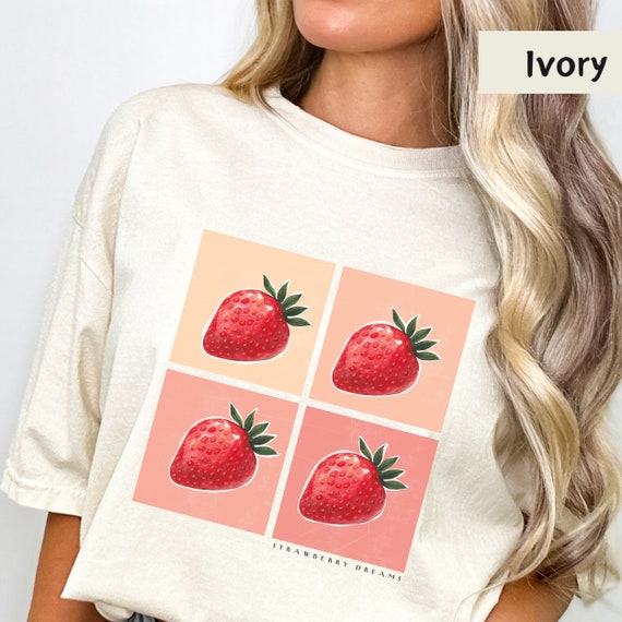 Cottagecore Strawberry Shirt: Comfort Colors Botanical Tee