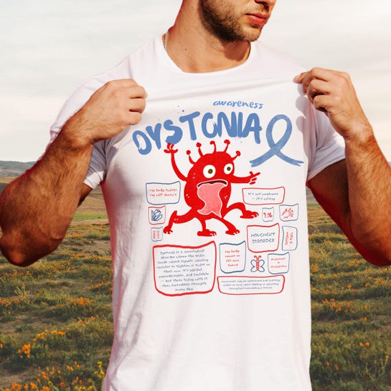 Dystonia Awareness Shirt, Support Dystonia, Blue Ribbon Shirts,  Dystonia Warrior, Dystonia Month Shirt, Rare Disease Shirt, Medical Unicorn