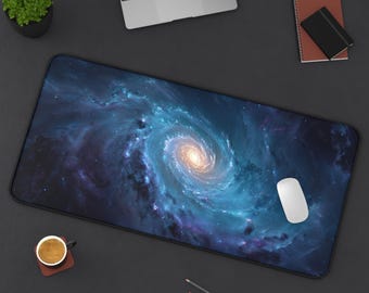 Tapis de bureau galaxie, tapis de souris nébuleuse XL, décoration de bureau espace, sous-vêtement de bureau de jeu, tapis de souris galaxie cosmique, cadeau astronaute, tapis de bureau science-fiction