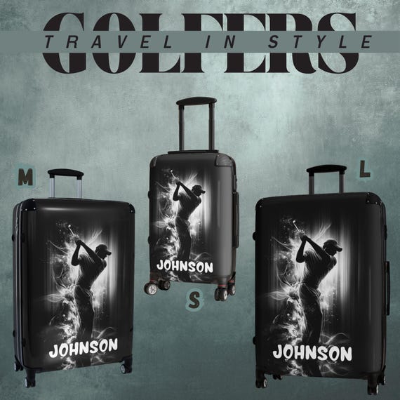 Custom Golf Suitcase with Name, Personalized Golfer Luggage, Golf Travel Bag Gift for Men, Sports Luggage Set, Suitcase for Golf Lovers