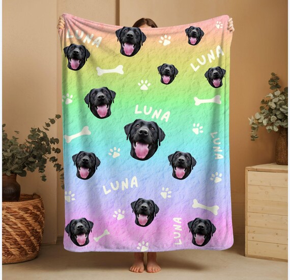 custom dog face blankets, personalized puppy blanket, pet picture blanket, photo blankets, puppy blanket personalize, puppy name blanket