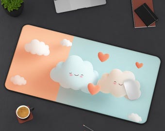 Kawaii Wolken Mauspad, Pastell Wolken Mauspad, Pastell Schreibtischdeko, süßes Pastell Wolken Mauspad, Pastell Schreibtischunterlage, Geschenk für Büro, Büro