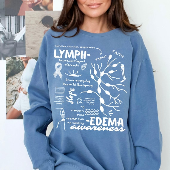 Lymphedema Shirt • Light Blue Ribbon Tee • Lymphedema Warrior Gift • Chronic Illness Support Top • Massage Therapist Shirt. Awareness Sweats
