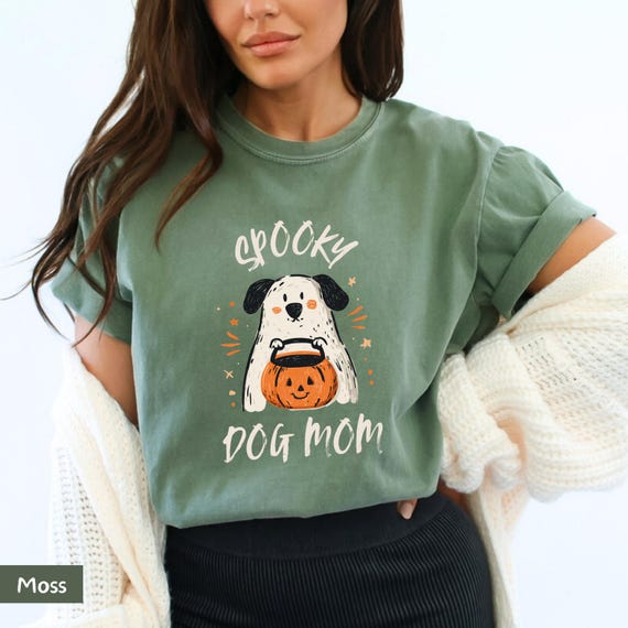Spooky Dog Mom Shirt | Comfort Colors Halloween Tee | Cute Pumpkin Dog Shirt | Fall Pet Lover T-Shirt | Dog Mom Halloween Outfit