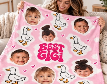 Custom photo blanket, Personalized Grandma Blanket, Nana Gift from Grandkids, grandma photo blanket, Customizable Blanket