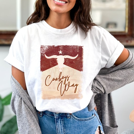 Distressed Cowboy Way Shirt: Bleached Western Tee