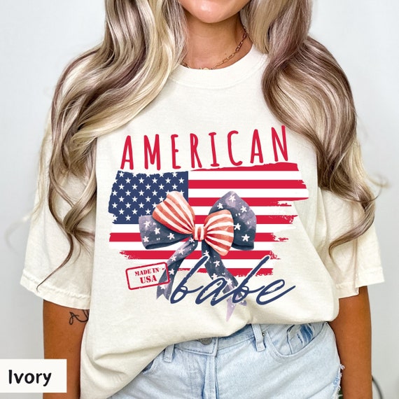 american babe shirt, coquette american girl, american flag bow, american mama coquette shirt, all american babe shirt,  american bow shirt