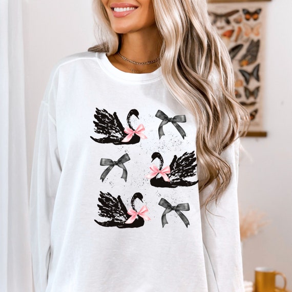 dark coquette shirt, dark coquette clothes, Black coquette bow, clean girl aesthetic, preppy stuff, Balletcore Shirt