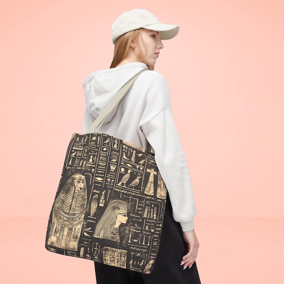Egypt tote bag, ancient gypt, shoulder bag, large shoulder bag, travel tote bag, hieroglyphics tote, pyramid bag, sister aunt friend gift