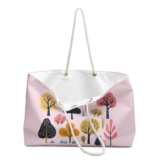 plant parent weekender bag, ladies weekender, plant lady bag, plant mom, botanical gift, botanical cat, summer bag, granny tote bag