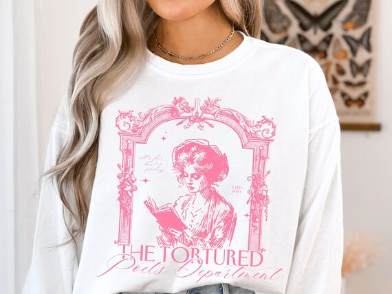 The tortured Poet department, Comfort Colors, coquette shirt, soft girl era, all's fair in love, new album, light academia, Poet era shirt