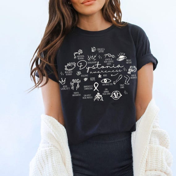 Dystonia Awareness Shirt, Support Dystonia, Blue Ribbon Shirts,  Dystonia Warrior, Dystonia Month Shirt, Rare Disease Shirt, Medical Unicorn