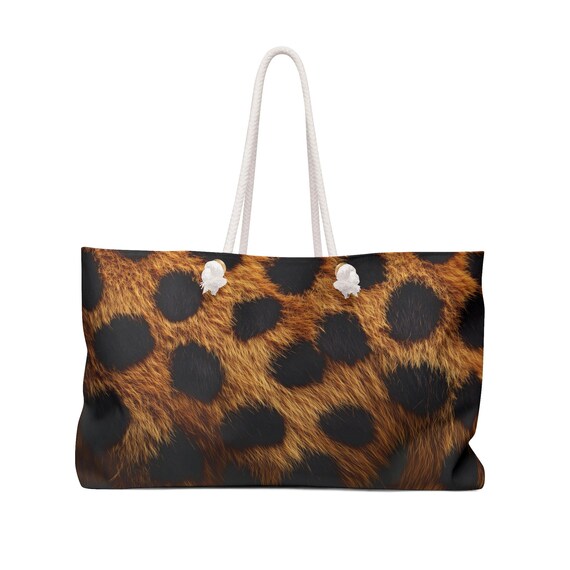 Leopard Weekender bag, Leopard shoulder bag, animal print bag,  personalized gift, africa print tote bag, africa safari, Tiger bag